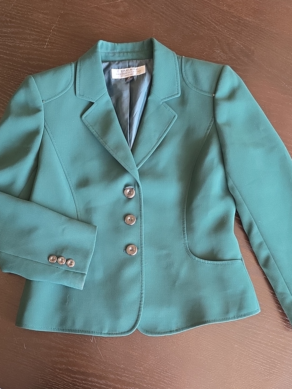 Tahari Teal Fitted Women's Blazer